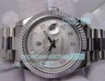 Copy Rolex President Day-Date Silver Arabic Dial Watch